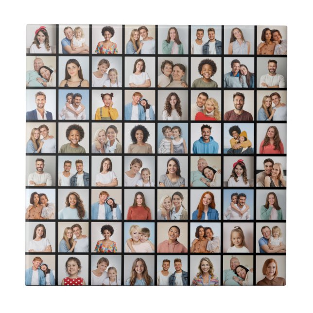 Skapa din egen 64-foto collage kakelplatta (Framsidan)