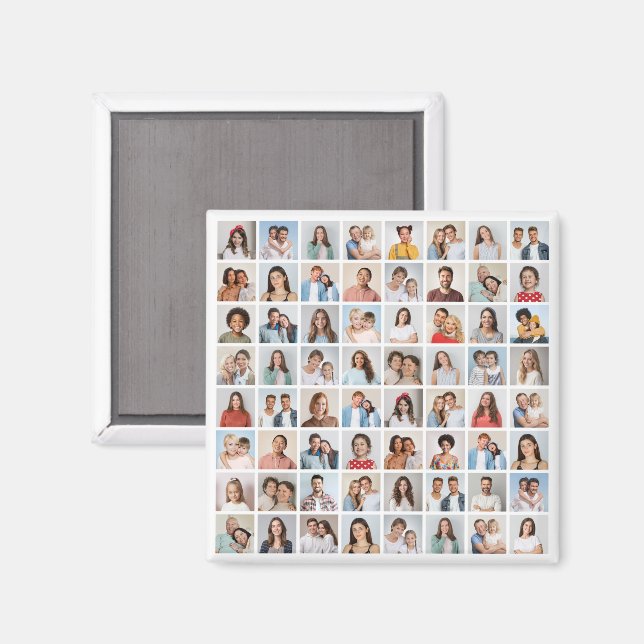 Skapa din egen 64-foto collage magnet (Front/Back)