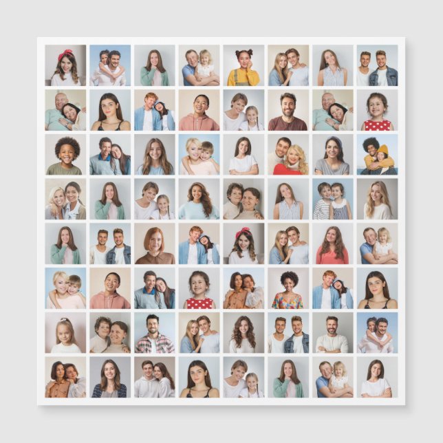 Skapa din egen 64-foto Collage Magnetisk Kort (Framsida)