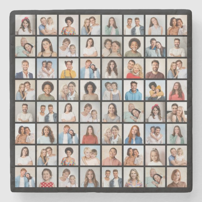 Skapa din egen 64-foto collage stenunderlägg (Framsidan)
