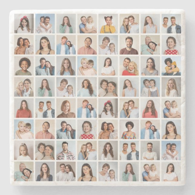 Skapa din egen 64-foto collage stenunderlägg (Framsidan)