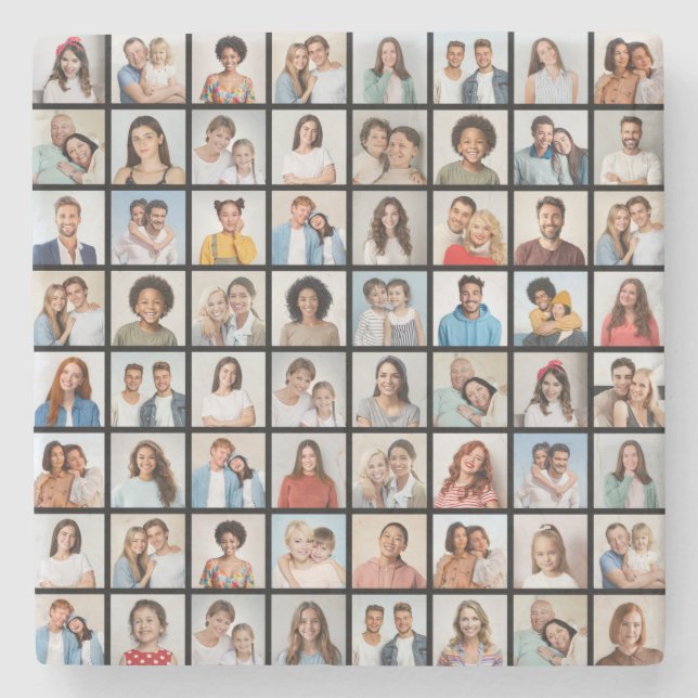 Skapa din egen 64-foto collage stenunderlägg (Framsidan)