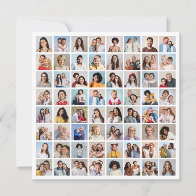 Skapa din egen 64-fotocollage inbjudningar (Framsida)