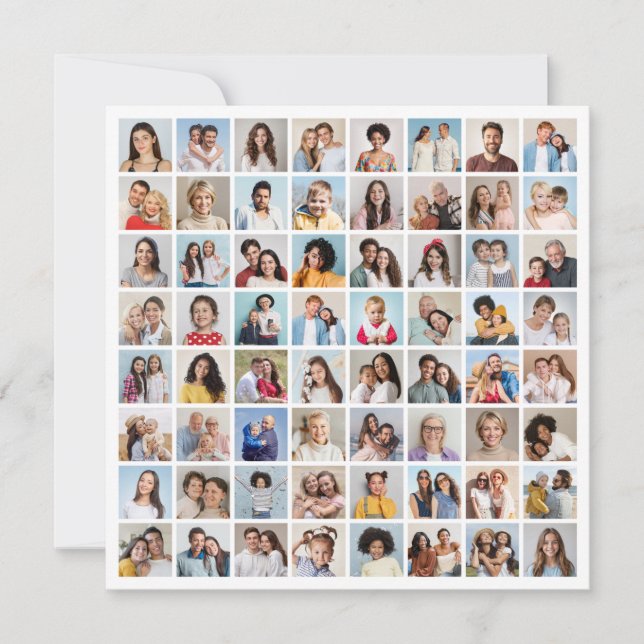 Skapa din egen 64 fotokollage inbjudningar (Framsida)