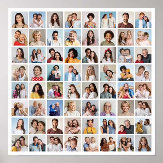 Skapa din egen 64 fotokollage poster (Framsidan)