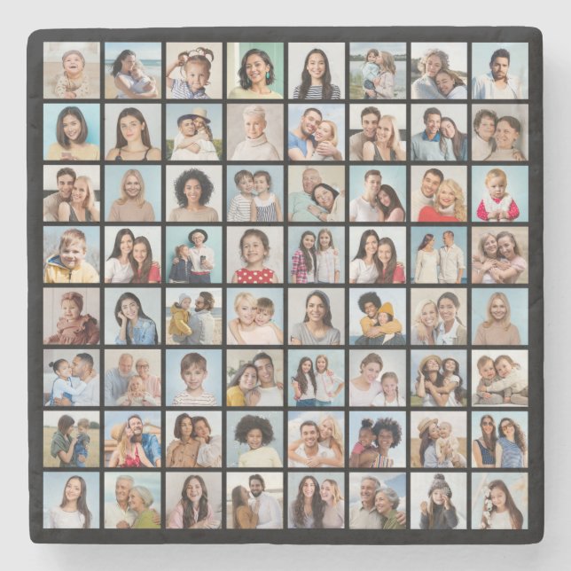 Skapa din egen 64 fotokollage stenunderlägg (Framsidan)