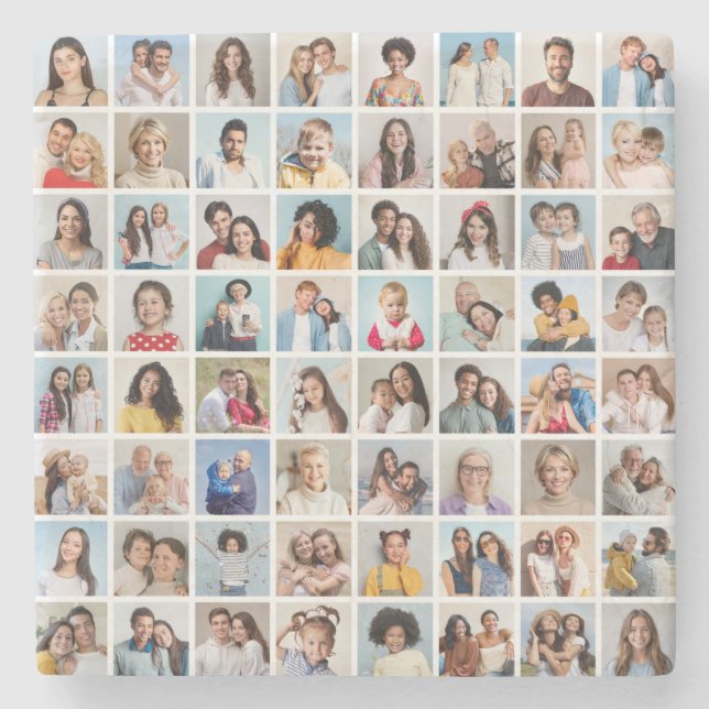 Skapa din egen 64 fotokollage stenunderlägg (Framsidan)
