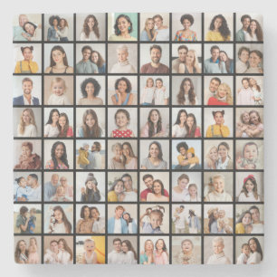 Skapa din egen 64 fotokollage stenunderlägg