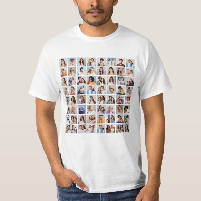 Skapa din egen 64 fotokollage t shirt (Framsida)