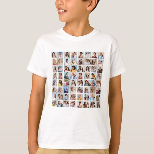 Skapa din egen 64 fotokollage t shirt (Framsida)