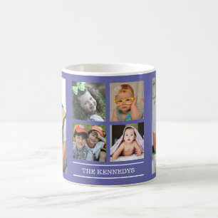 Skapa din egen 6-familjs fotokollage Periwinkle Kaffemugg