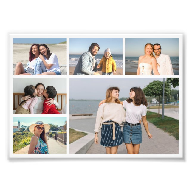 Skapa din egen 6-foto collage fotoförstoring fototryck (Framsidan)