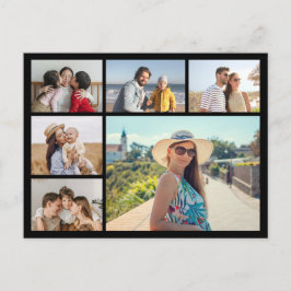 Skapa din egen 6-foto collage redigerbar färg vykort