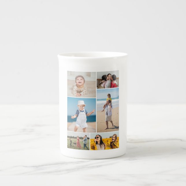 Skapa din egen 6-fotokollage benporslin mugg (Framsidan)