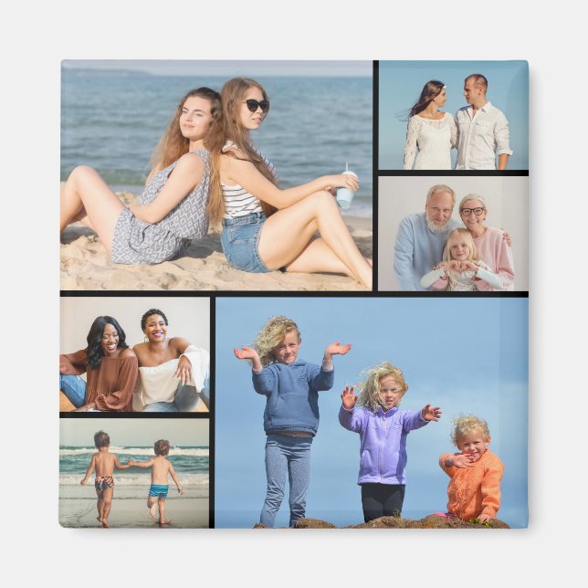 Skapa din egen 6-fotokollage magnet (Framsidan)