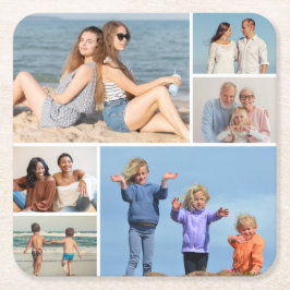 Skapa din egen 6-fotokollage underlägg papper kvadrat