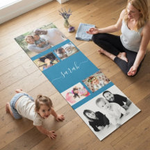 Skapa Din Egen 6 Fotos Kollage Och Namn Yoga Matta