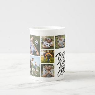 Skapa din egen 6 Photo Collage Best Pappa någonsin Benporslin Mugg