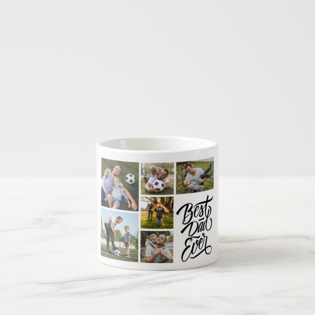 Skapa din egen 6 Photo Collage Best Pappa någonsin Espressomugg (Framsidan)