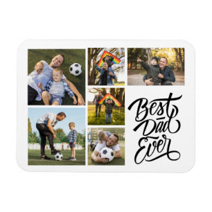 Skapa din egen 6 Photo Collage Best Pappa någonsin Magnet