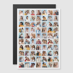 Skapa din egen 70-foto collage redigerbar färg magnetisk inbjudningskort