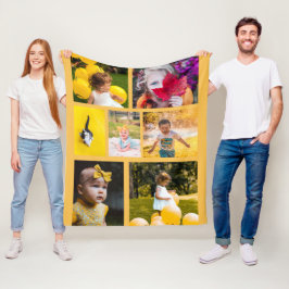 Skapa din egen 7-foto collage gul fleecefilt