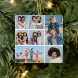 Skapa din egen 7-fotokollage julgransprydnad keramik