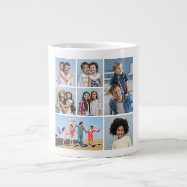 Skapa din egen 7-fotokollage jumbo mugg (Framsidan)