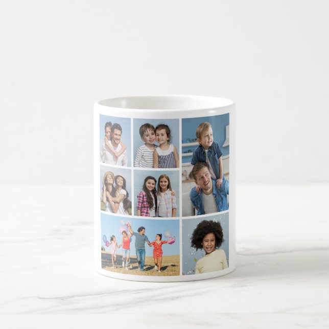 Skapa din egen 7-fotokollage kaffemugg (Center)