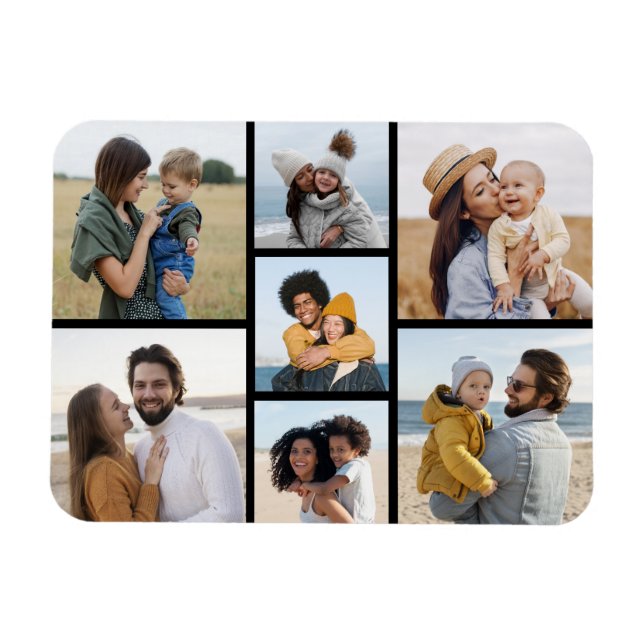 Skapa din egen 7-fotokollage magnet (Horisontell)
