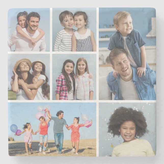 Skapa din egen 7-fotokollage stenunderlägg (Framsidan)