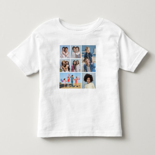 Skapa din egen 7-fotokollage t shirt (Framsida)