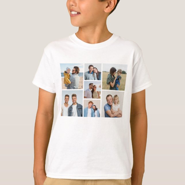 Skapa din egen 7-fotokollage t shirt (Framsida)
