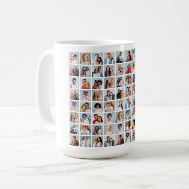 Skapa din egen 80-fotokollage kaffemugg (Framsida vänster)