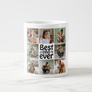 Skapa din egen 8-foto collage Bästa pappa någonsin Jumbo Mugg