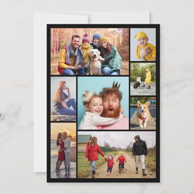 Skapa din egen 8-foto collage hälsning kort (Framsida)