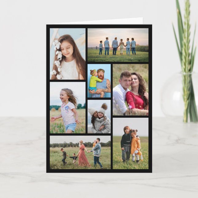 Skapa din egen 8-foto collage kort (Framsida)