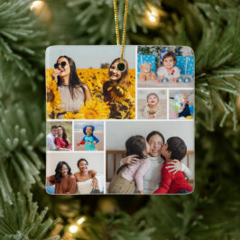 Skapa din egen 8-fotokollage julgransprydnad keramik
