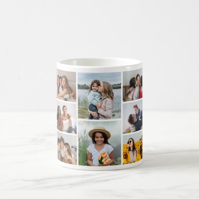 Skapa din egen 8-fotokollage kaffemugg (Center)