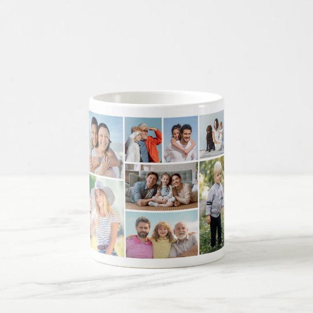 Skapa din egen 8-fotokollage kaffemugg (Center)
