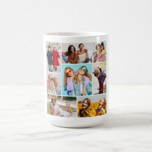 Skapa din egen 8-fotokollage kaffemugg