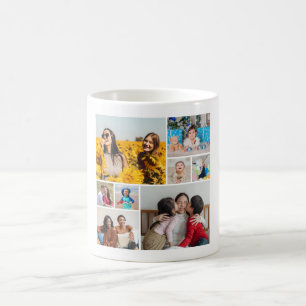 Skapa din egen 8-fotokollage kaffemugg