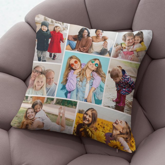 Skapa din egen 8-fotokollage kudde (8 Photo Collage Throw Pillow)