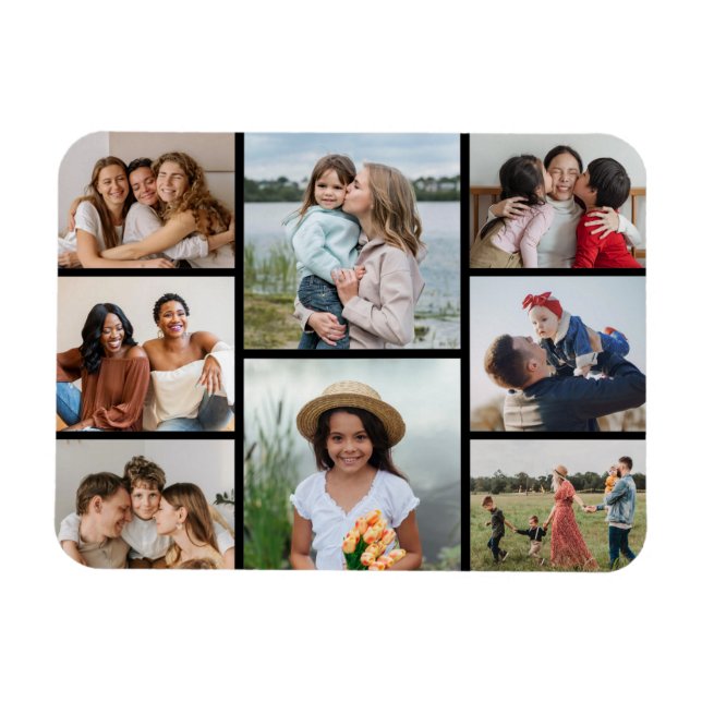 Skapa din egen 8-fotokollage magnet (Horisontell)