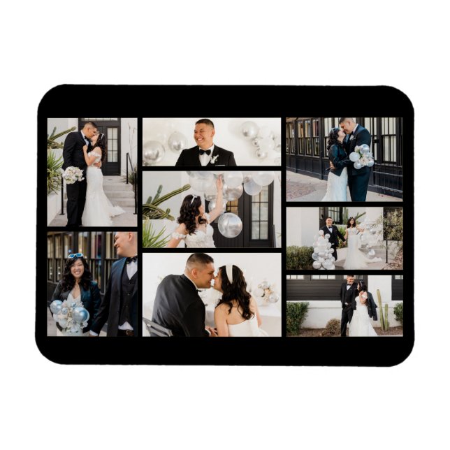 Skapa din egen 8-fotokollage magnet (Horisontell)