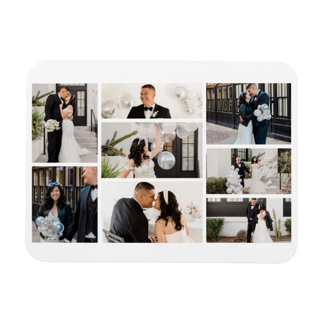 Skapa din egen 8-fotokollage magnet (Horisontell)