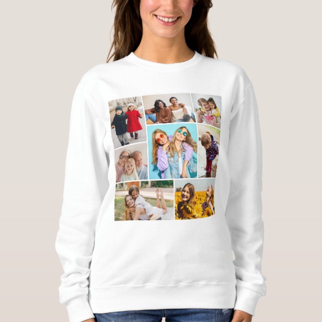 Skapa din egen 8-fotokollage t shirt (Framsida)