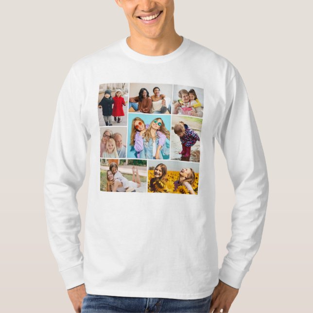 Skapa din egen 8-fotokollage t shirt (Framsida)