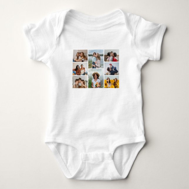 Skapa din egen 8-fotokollage t shirt (Framsida)