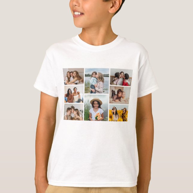 Skapa din egen 8-fotokollage t shirt (Framsida)